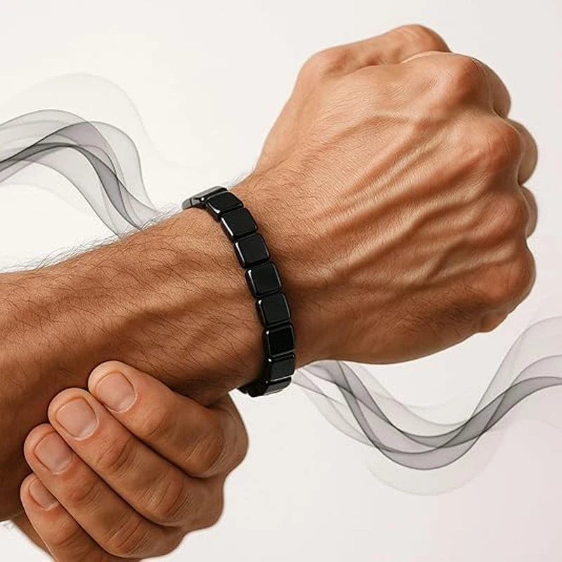 Bracelet en Hématite Noire – Élégance Masculine & Ancrage